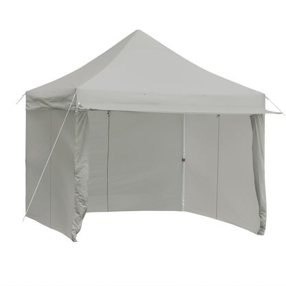 10 x 10 Feet Pop up Gazebo with 4 Height and Adjust Folding Awning, Gray Canopies Gray at Gallery Canada