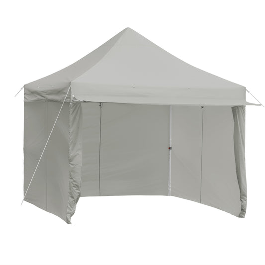 10 x 10 Feet Pop Up Gazebo, Adjustable Folding Awning, Gray Canopies Gray at Gallery Canada