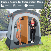 Thumbnail for 2 Rooms Oversize Privacy Shower Tent with Removable Rain Fly and Inside Pocket - Gallery View 7 of 10