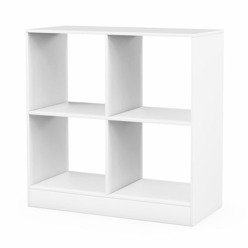 4-Cube Kids Bookcase with Open Shelves, White