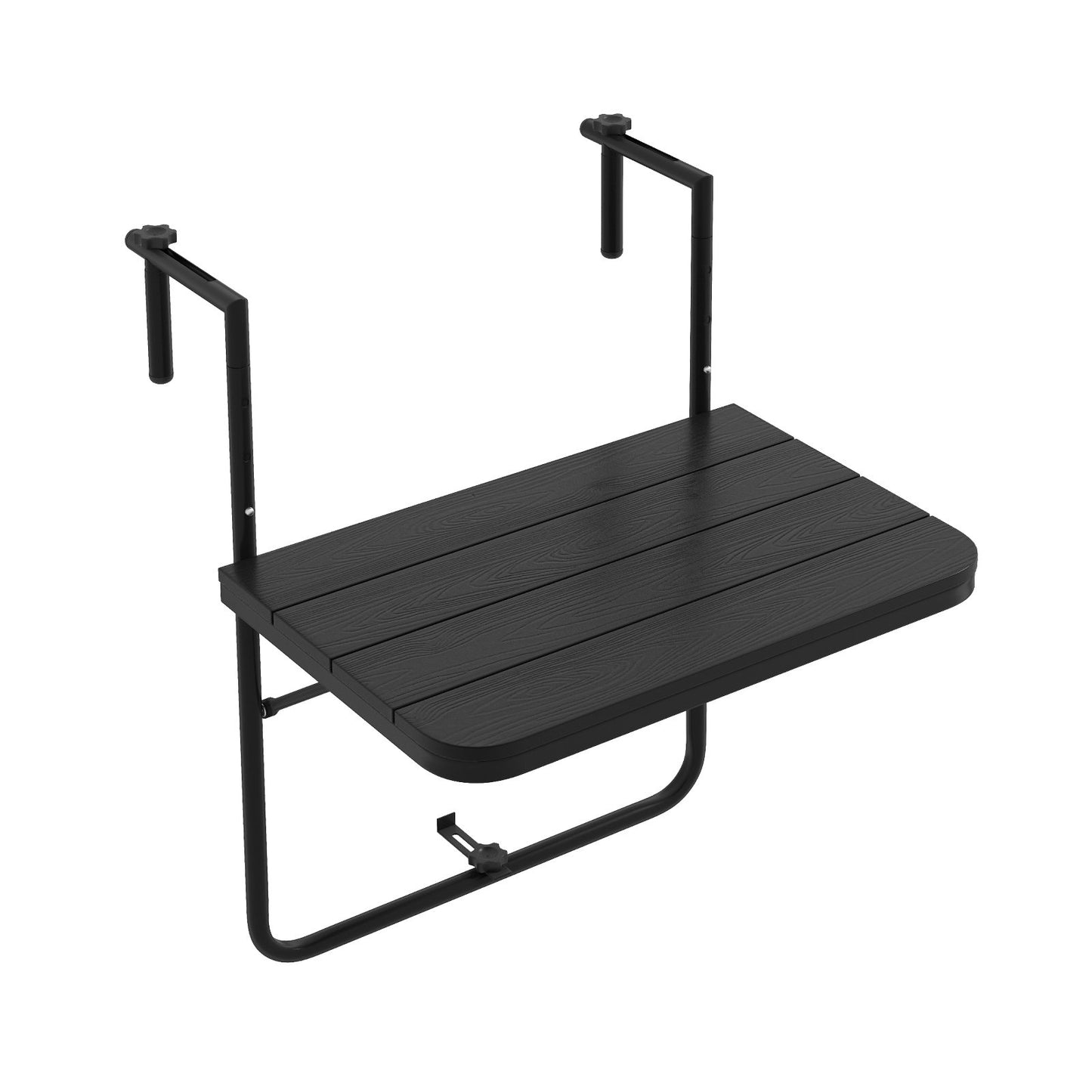 Folding Hanging Table with 3-Level Adjustable Height for Patio Balcony, Black - Gallery Canada