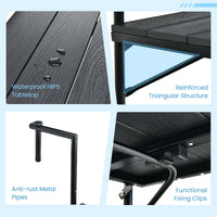 Thumbnail for Folding Hanging Table with 3-Level Adjustable Height for Patio Balcony - Gallery View 9 of 9