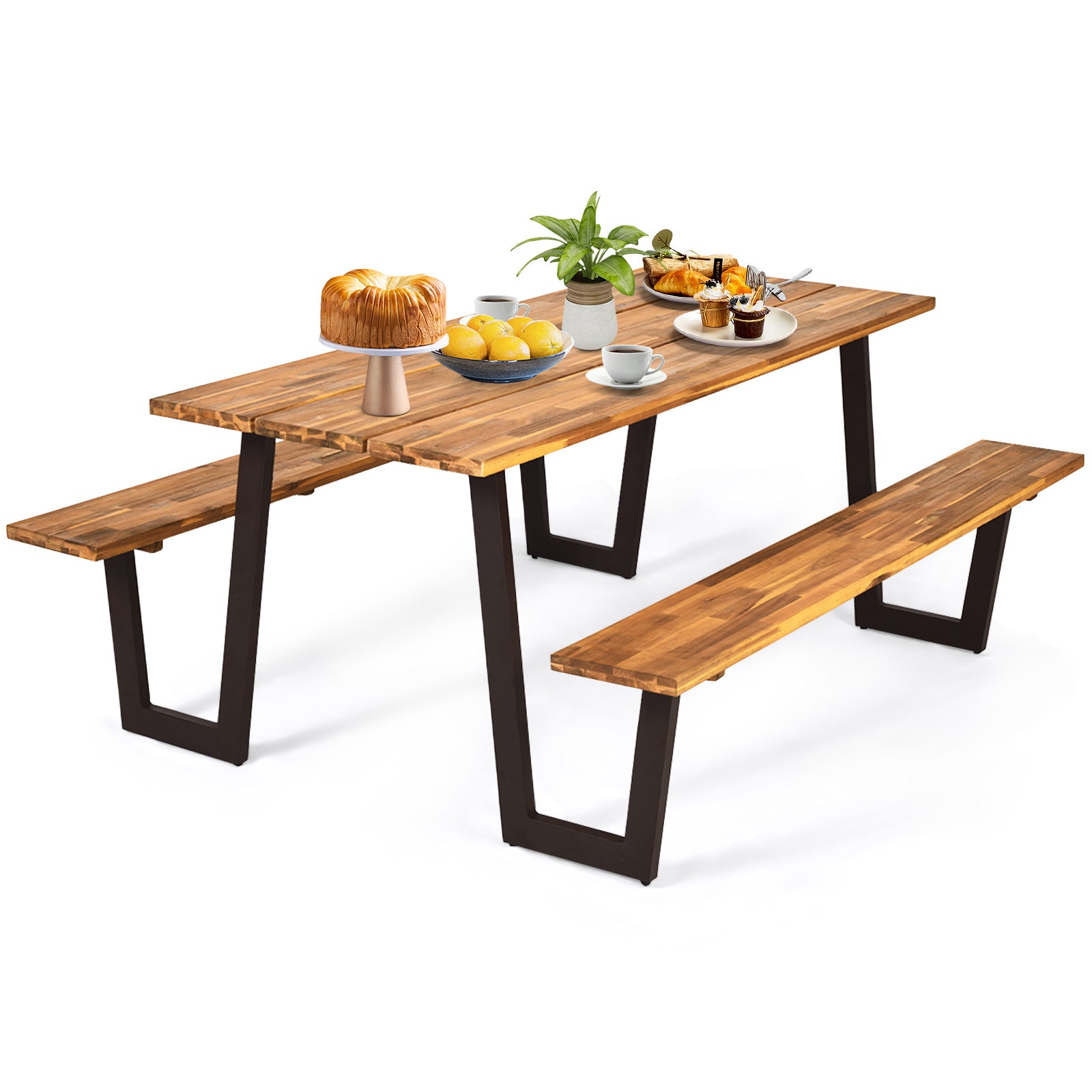 70 Inch Dining Table Set With Seats And Umbrella Hole Picnic Tables at Gallery Canada