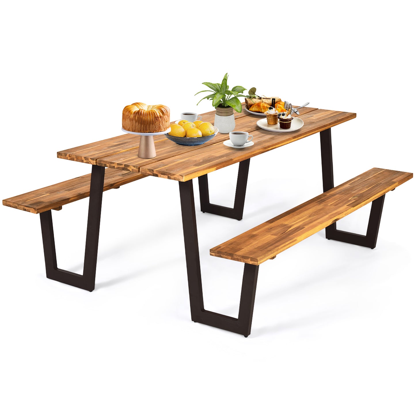 70 Inch Dining Table Set With Seats And Umbrella Hole Picnic Tables at Gallery Canada