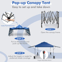 Thumbnail for 10 x 17.6 Feet Outdoor Instant Pop-up Canopy Tent with Dual Half Awnings - Gallery View 8 of 10