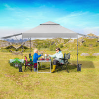 Thumbnail for 10 x 17.6 Feet Outdoor Instant Pop-up Canopy Tent with Dual Half Awnings - Gallery View 2 of 10