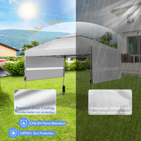 Thumbnail for 10 x 17.6 Feet Outdoor Instant Pop-up Canopy Tent with Dual Half Awnings - Gallery View 6 of 10