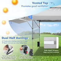 Thumbnail for 10 x 17.6 Feet Outdoor Instant Pop-up Canopy Tent with Dual Half Awnings - Gallery View 7 of 10