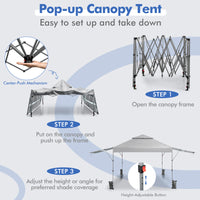 Thumbnail for 10 x 17.6 Feet Outdoor Instant Pop-up Canopy Tent with Dual Half Awnings - Gallery View 8 of 10