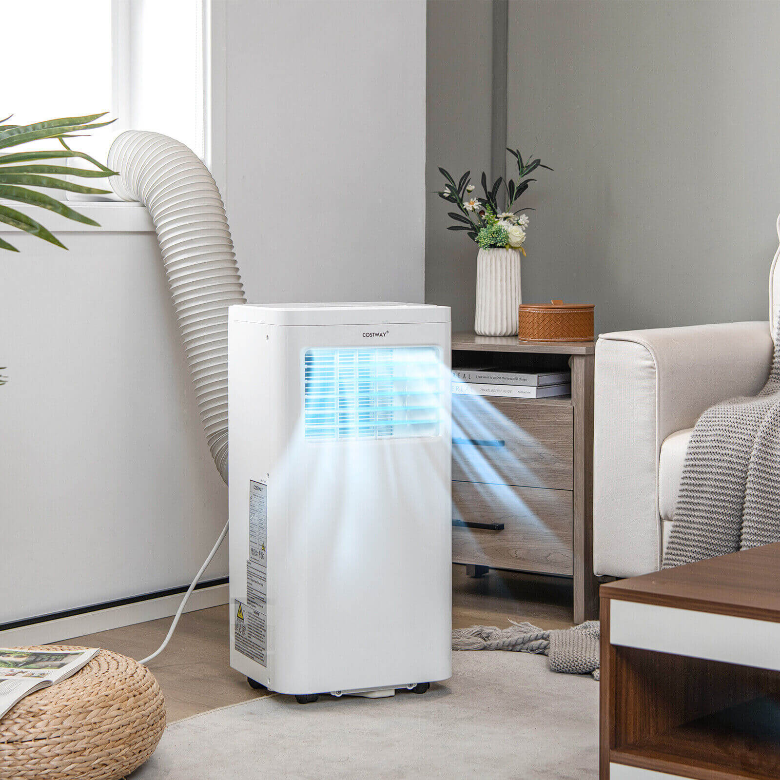 3-in-1 Portable Air Conditioner with Fan Dehumidifier and Quiet AC, White at Gallery Canada