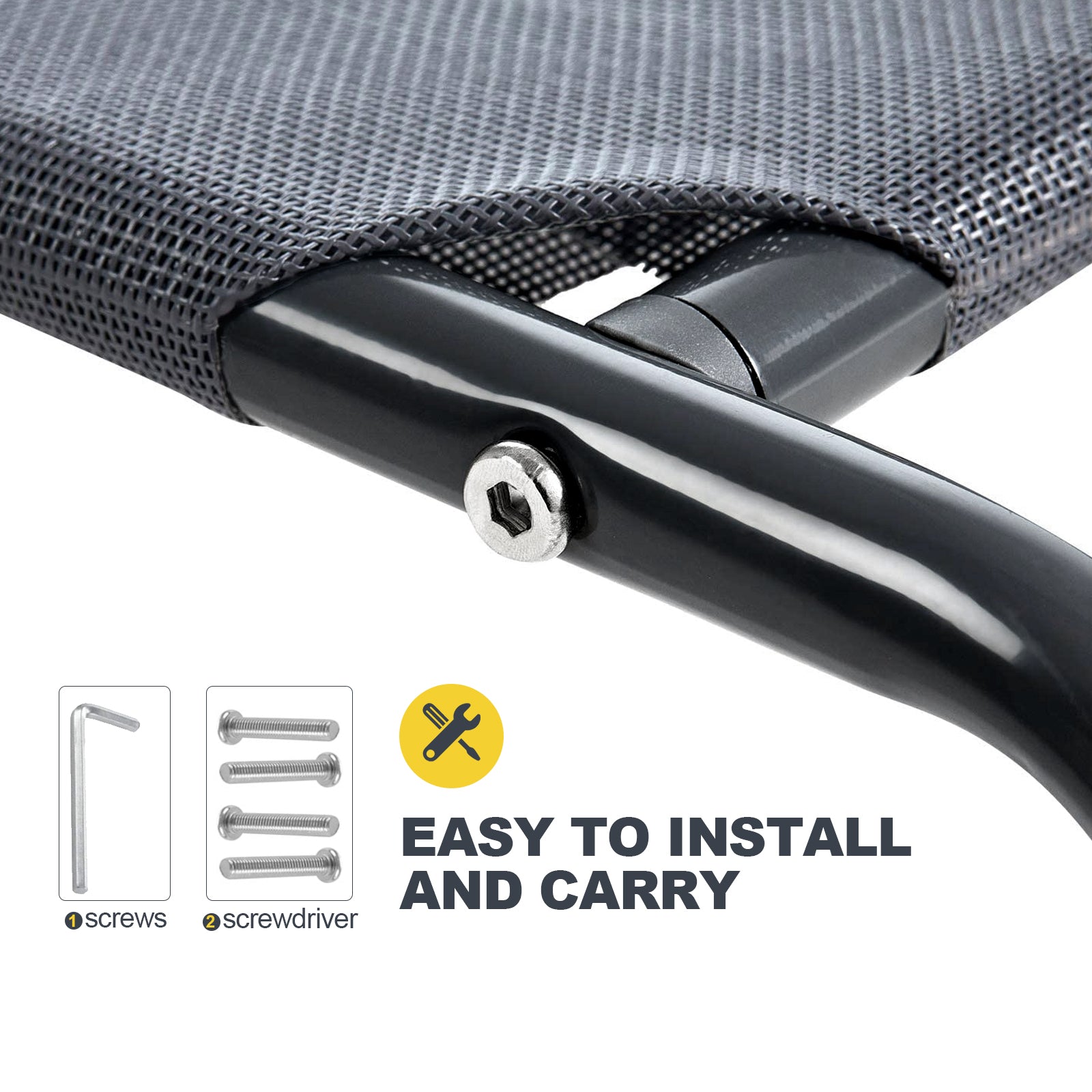 Large Pet Bed Indoor Outdoor Camping Steel Frame Elevated Pet Cot Mat, Black Dog Beds at Gallery Canada