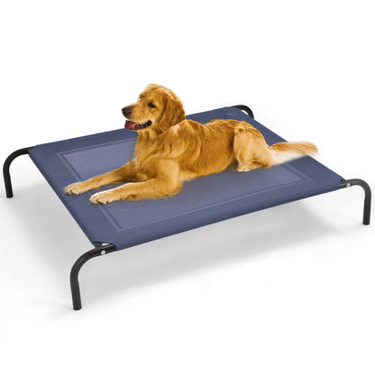 Large Elevated Pet Cot, XL, Steel Frame, Indoor Outdoor Camping, Black