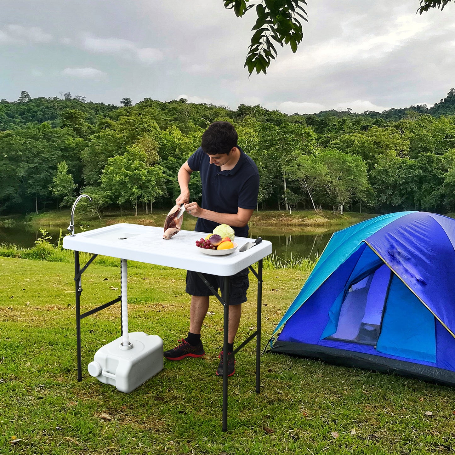Folding Portable Fish Cleaning Cutting Table, White Camping Furniture at Gallery Canada