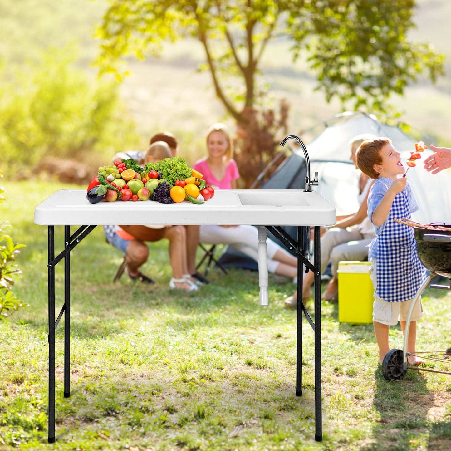 Folding Portable Fish Cleaning Cutting Table, White Camping Furniture at Gallery Canada