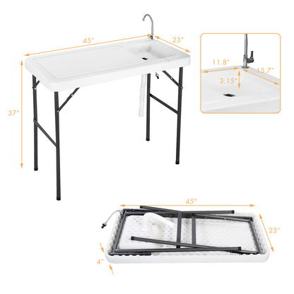 Folding Portable Fish Cleaning Cutting Table, White Camping Furniture at Gallery Canada
