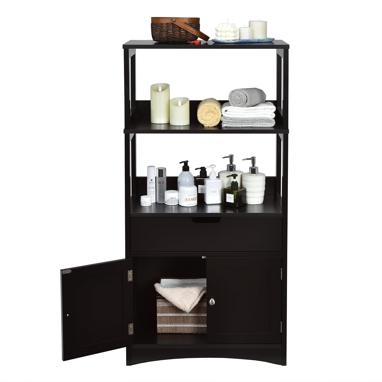 Bathroom Storage Cabinet with Drawer and Shelf Floor Cabinet, Black Floor Cabinets at Gallery Canada