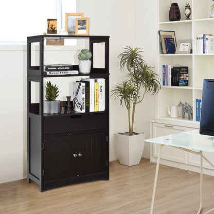 Bathroom Storage Cabinet with Drawer and Shelf Floor Cabinet, Black Floor Cabinets at Gallery Canada