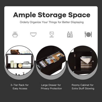 Bathroom Storage Cabinet with Drawer and Shelf Floor Cabinet, Black Floor Cabinets at Gallery Canada