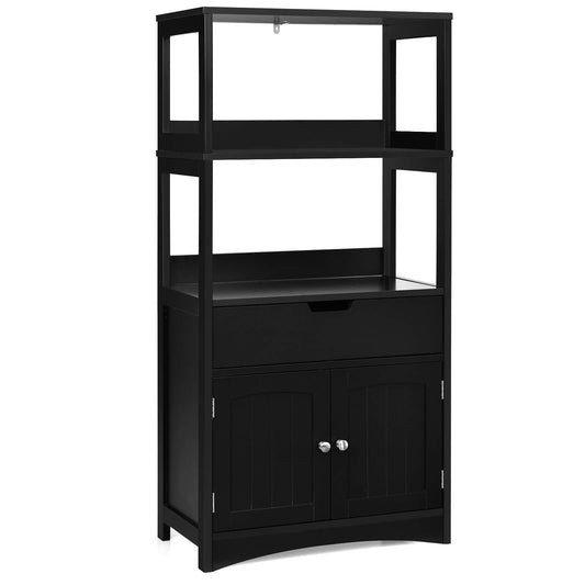 Bathroom Storage Cabinet with Drawer and Shelf Floor Cabinet, Black at Gallery Canada
