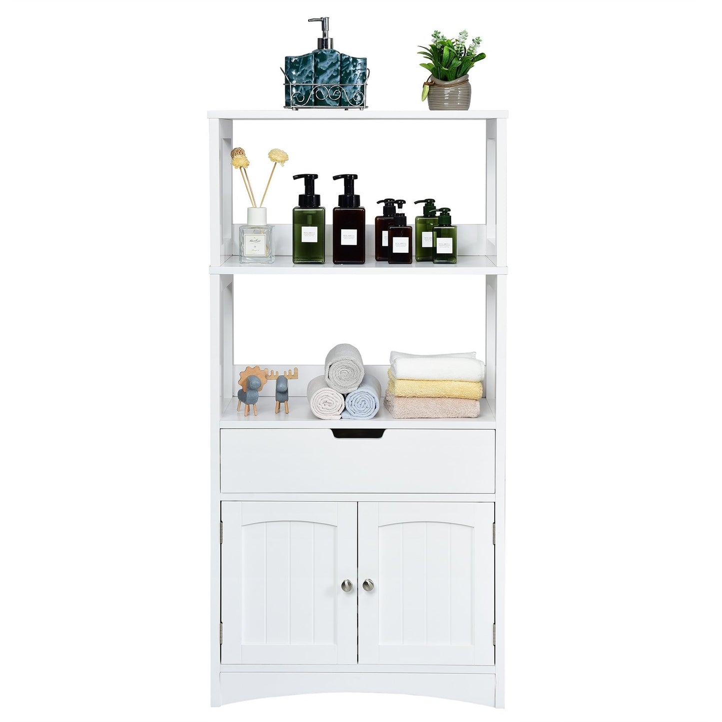 Bathroom Storage Cabinet with Shelf Floor Cabinet and Drawer, White Floor Cabinets at Gallery Canada