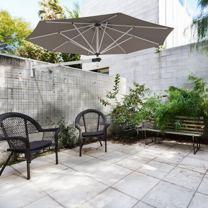 8ft Telescopic Folding Tilt Aluminum Sun Shade Umbrella, Tan Outdoor Umbrellas at Gallery Canada