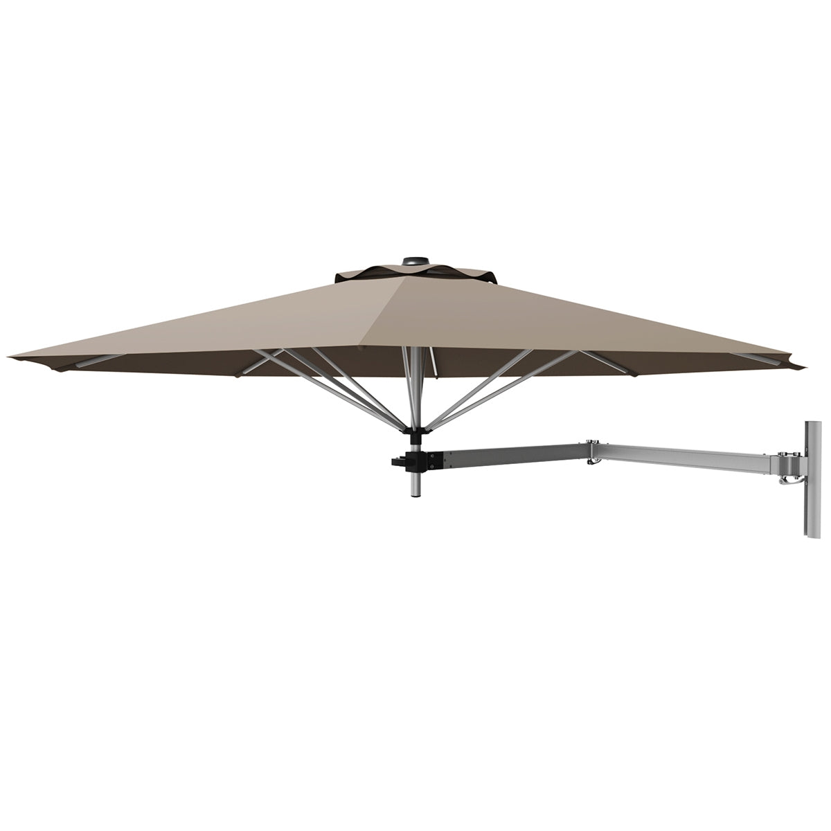 8ft Telescopic Folding Tilt Aluminum Sun Shade Umbrella, Tan Outdoor Umbrellas Tan at Gallery Canada