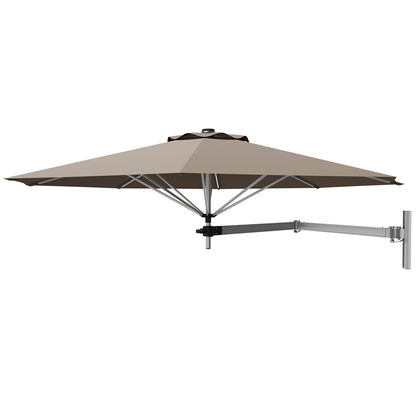 8ft Telescopic Folding Tilt Aluminum Sun Shade Umbrella, Tan Outdoor Umbrellas Tan at Gallery Canada