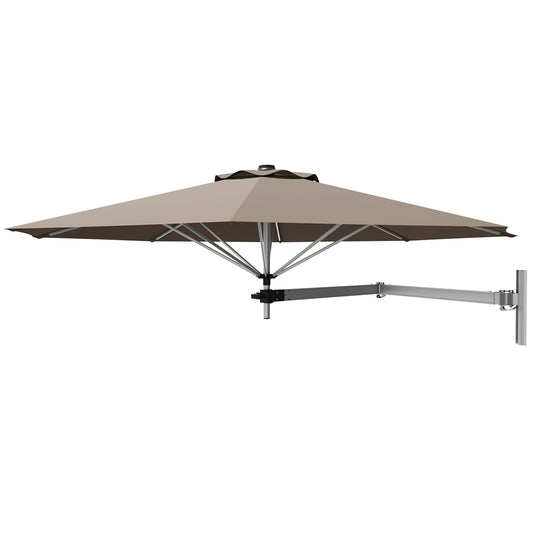 8ft Telescopic Folding Tilt Aluminum Sun Shade Umbrella, Tan Outdoor Umbrellas Tan at Gallery Canada