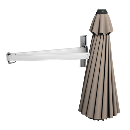 8ft Telescopic Folding Tilt Aluminum Sun Shade Umbrella, Tan Outdoor Umbrellas at Gallery Canada