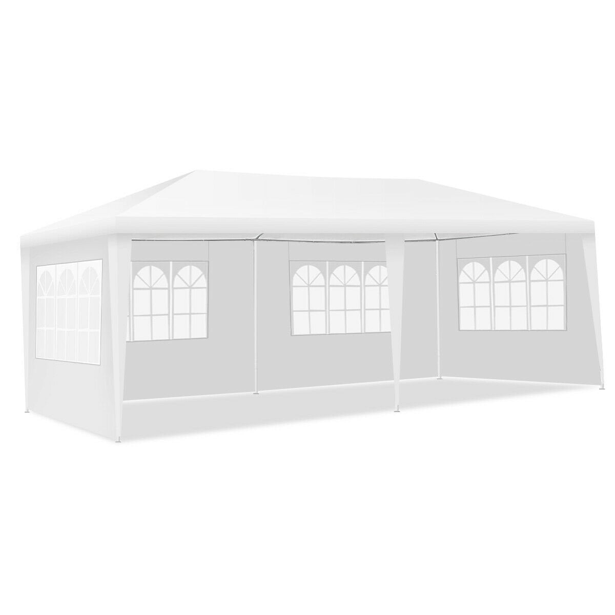 10 x 20 Feet Outdoor Party Wedding Canopy Tent with Removable Walls and Carry Bag, White Canopies White at Gallery Canada
