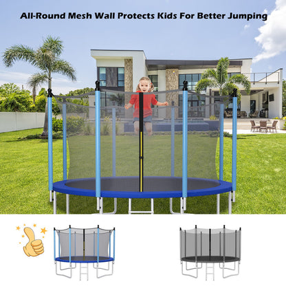 15/16 Feet Trampoline Replacement Safety Net with Adjustable Straps-15 ft, Black - Gallery Canada
