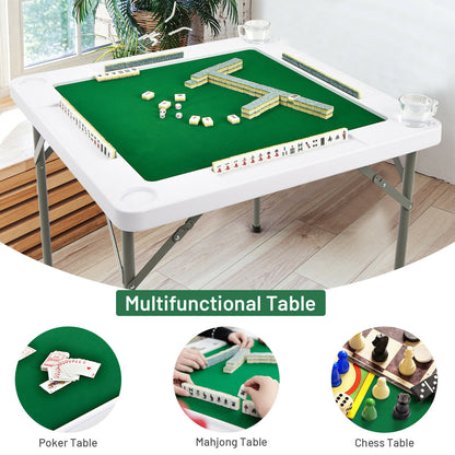 4-Player Mahjong Game Table with Iron Frame, Green Game Room at Gallery Canada