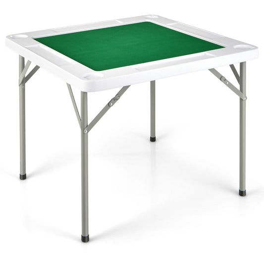 4-Player Mahjong Table, Iron Frame, Green
