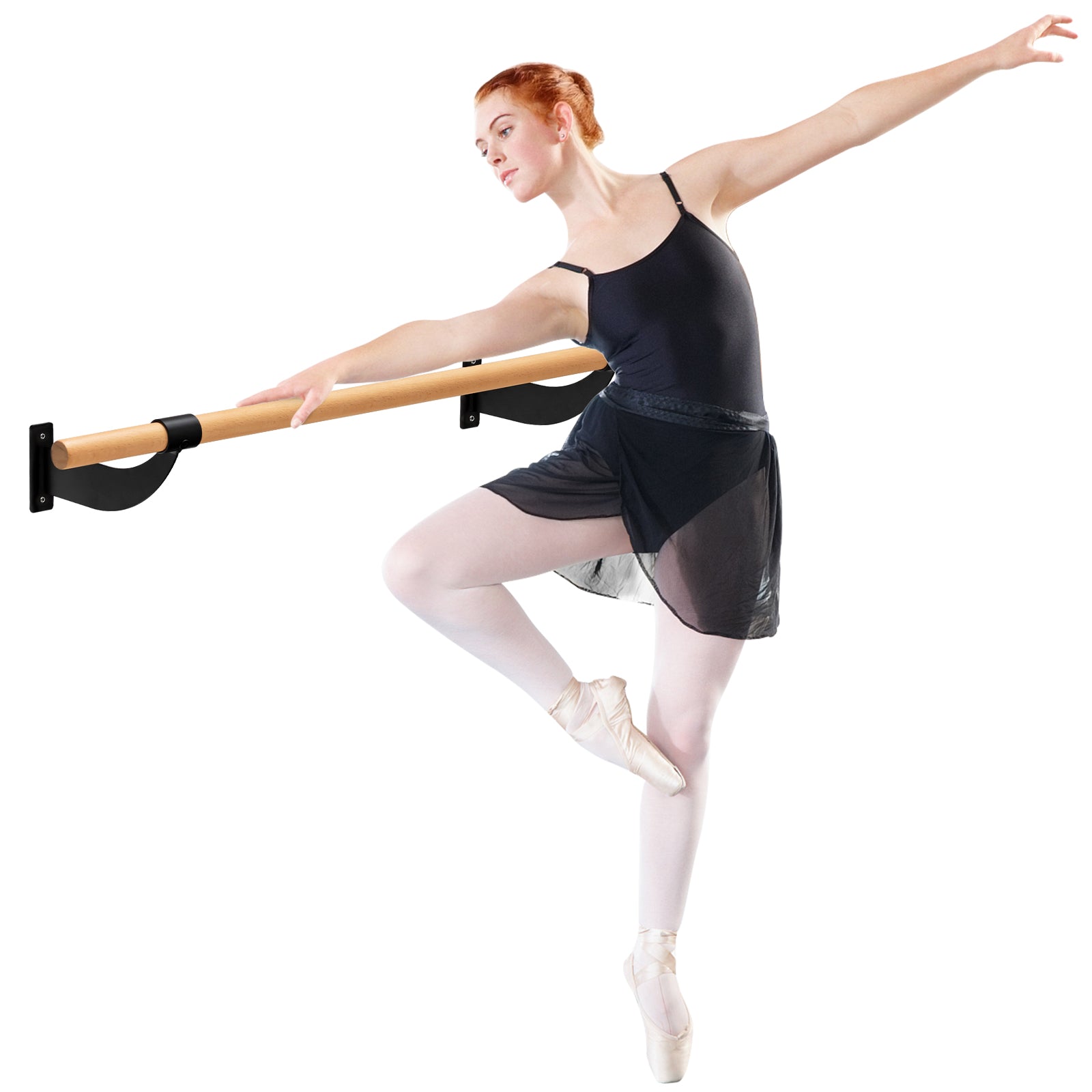 4 Feet Wall-Mounted Ballet Barre for Yoga, Black Yoga Accessories at Gallery Canada