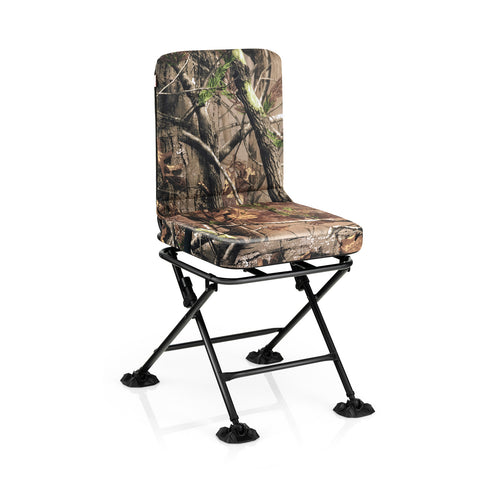 Swivel Folding Chair with Backrest and Padded Cushion, Camouflage