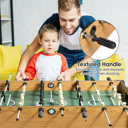 48 Inch Competition Sized Home Recreation Wooden Foosball Table, Brown Game Room at Gallery Canada
