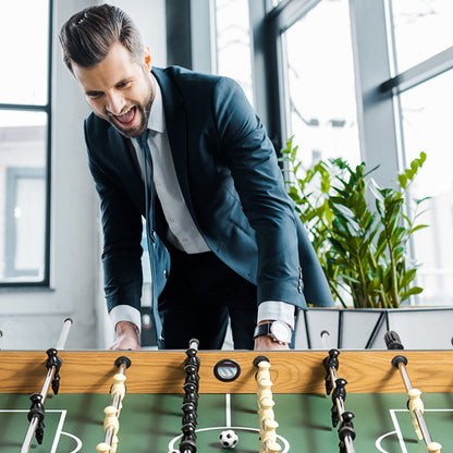 48 Inch Competition Sized Home Recreation Wooden Foosball Table, Brown Game Room at Gallery Canada