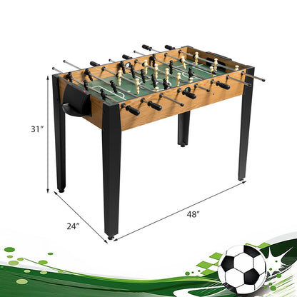 48 Inch Competition Sized Home Recreation Wooden Foosball Table, Brown Game Room at Gallery Canada