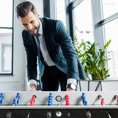 48 Inch Competition Sized Home Recreation Wooden Foosball Table, Black Game Room at Gallery Canada