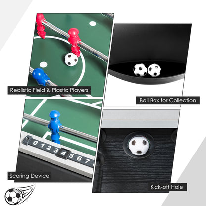 48 Inch Competition Sized Home Recreation Wooden Foosball Table, Black Game Room at Gallery Canada