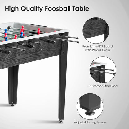48 Inch Competition Sized Home Recreation Wooden Foosball Table, Black Game Room at Gallery Canada