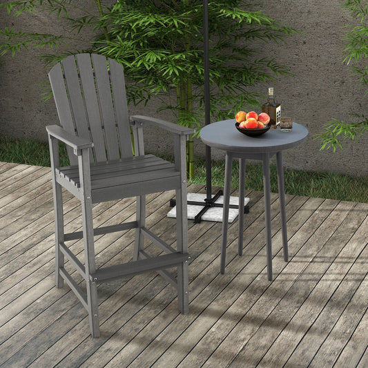 30 Inches Counter Height Bar Stool, With Armrests And Footrest, Gray Patio Bar Furniture Gray at Gallery Canada