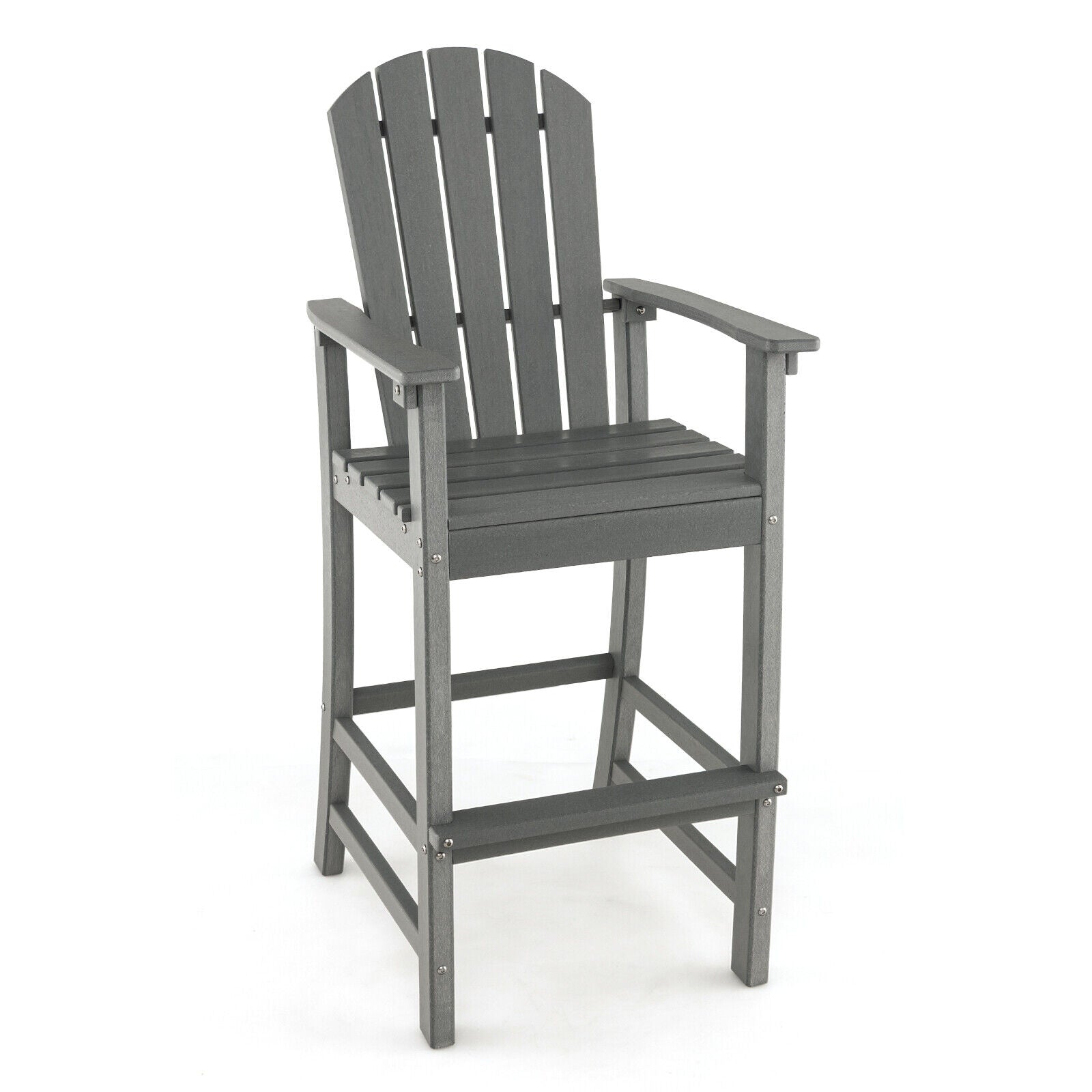 30 Inches Counter Height Bar Stool, With Armrests And Footrest, Gray Patio Bar Furniture at Gallery Canada
