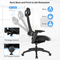 Thumbnail for Reclining Computer Desk Chair with 3D Armrests and Headrest - Gallery View 3 of 12