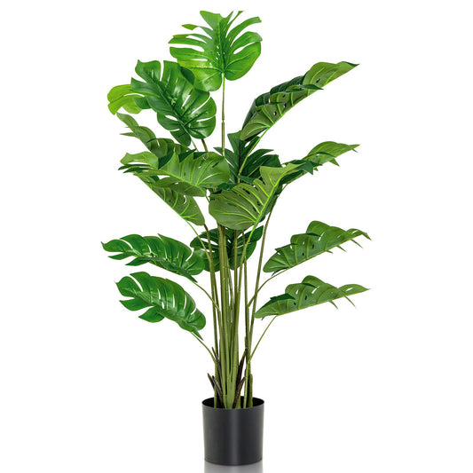 5 Feet Artificial Tree Faux Monstera Deliciosa Plant for Home Indoor and Outdoor, Green - Gallery Canada