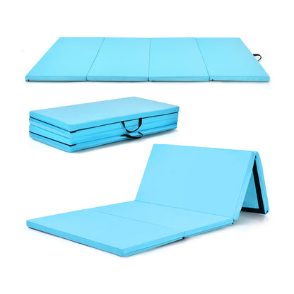 4-Panel Folding Gymnastics Mat, With Carrying Handles, Blue Yoga & Gym Mats Blue at Gallery Canada