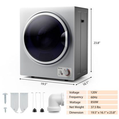 1.5 Cu .ft Clothes Dryer with with Stainless Steel Wall Mount, Silver Dryers at Gallery Canada