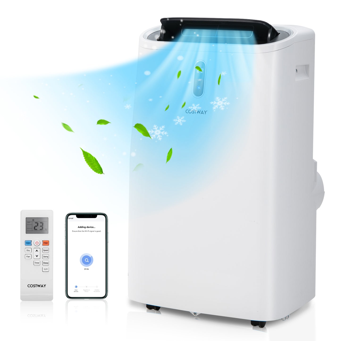 14000 BTU Portable Air Conditioner, WiFi Control, White Portable Air Conditioners White at Gallery Canada
