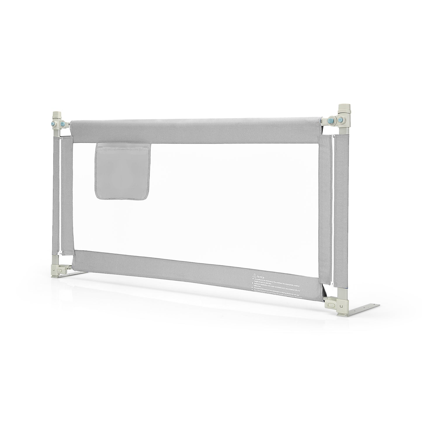 57 Inch Toddlers Vertical Lifting Baby Bed Rail Guard with Lock, Gray Bed Rails Gray at Gallery Canada
