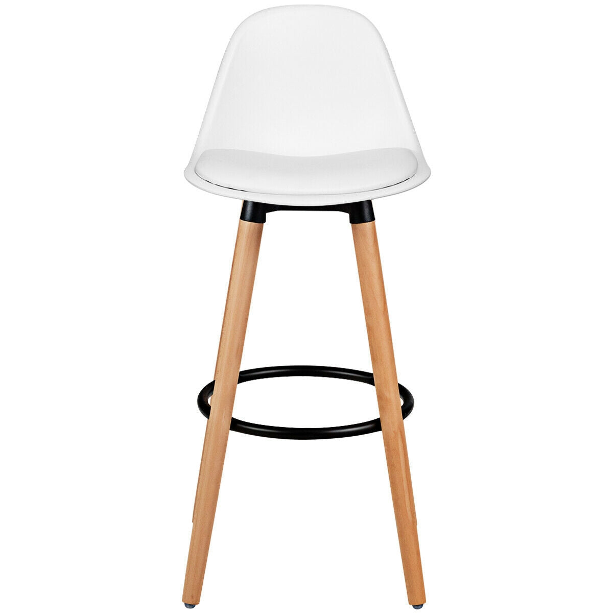 2 Pieces Mid Century Barstool 28.5 Inches Dining Pub Chair, White Bar Stools at Gallery Canada